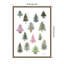 12 Tiny Holiday Trees by Patricia Shaw Framed Canvas Wall Art Print