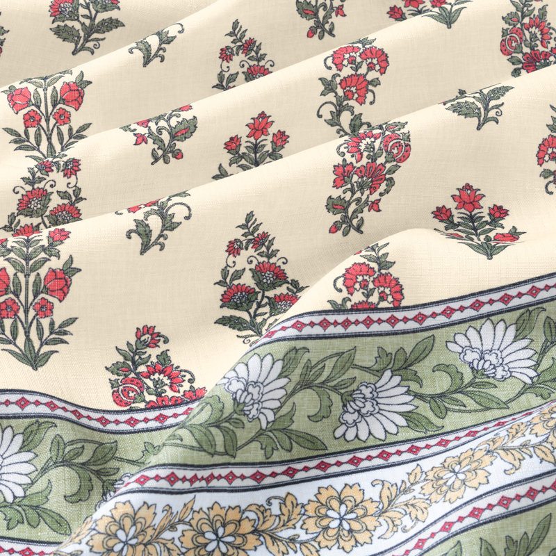 Nomad Holiday Block Print 60"X84" Oval Tablecloth