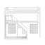 Lit mezzanine simple avec tiroirs, bureau et bande lumineuse-783511270