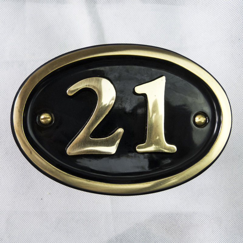 Tyrinia 10cm H Reflective Aluminum House Number, 21