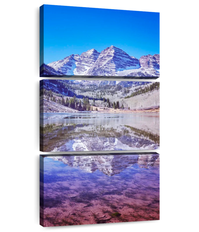 Lake Reflected Maroon Bells, 52" H x 24" W