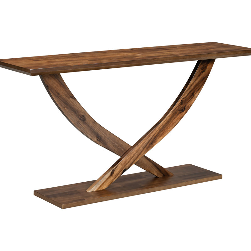 Console moderne de 57 po avec pieds croisés pour le salon et la chambre à coucher. Construction, surface spacieuse. Fabriquée en. Table polyvalente, décor à la maison et fonctionnelle