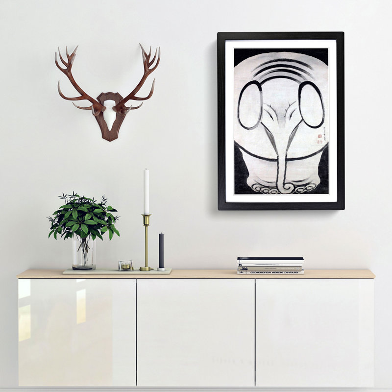 Elephant by Ito Jakuchu - Picture Frame Painting Print, 48cm H x 36cm W x 2cm D, Black Framed