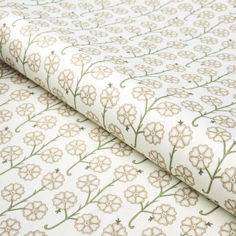 Schumacher x Neisha Crosland Gardenia Fabric, Flax