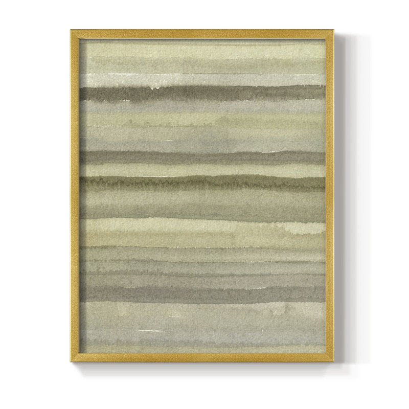 Impression encadrée «Lines in Neutral II» - bois massif, H 20 po x l 16 po