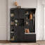 Armoire de vestibule multifonctionnelle gauche-droite avec rangement et 4 crochets, armoire de rangement / arbre d'entrée 2 en 1-265818420