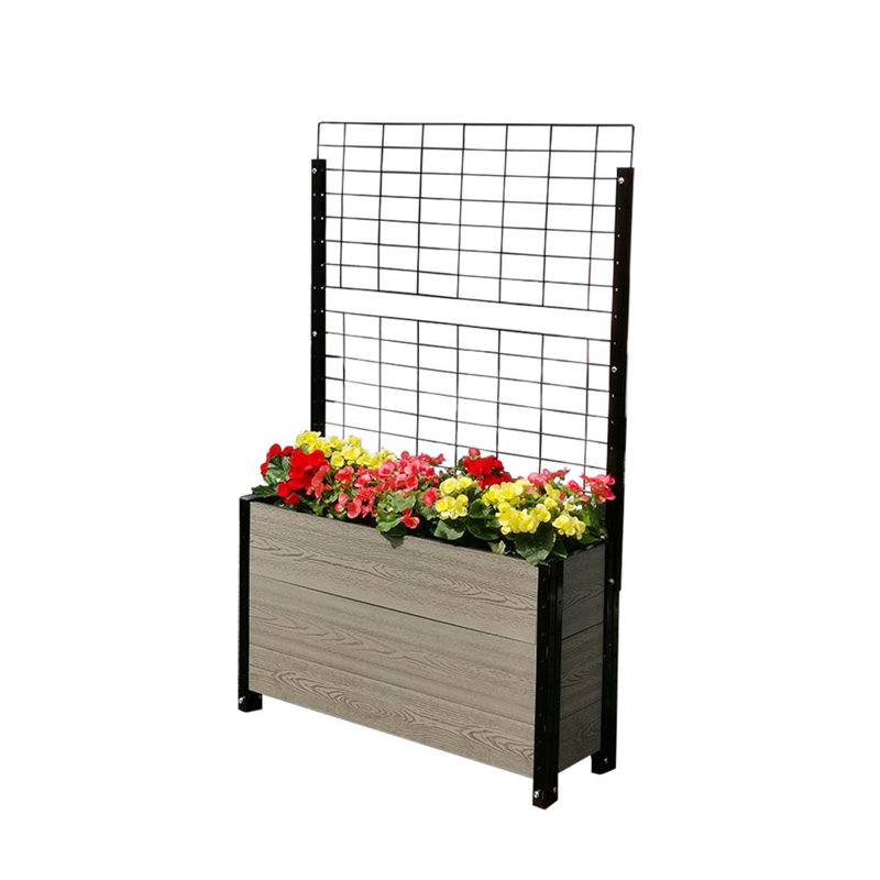 Jardin vertical à pieds avec treillis, H 57 po x l 36 po x P 12 po, Gris/noir