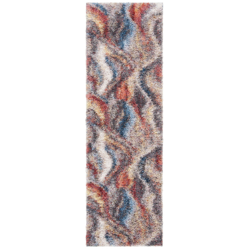 Tapis abstrait Delma Performance, Tapis de couloir 2 pi 3 po x 8 pi
