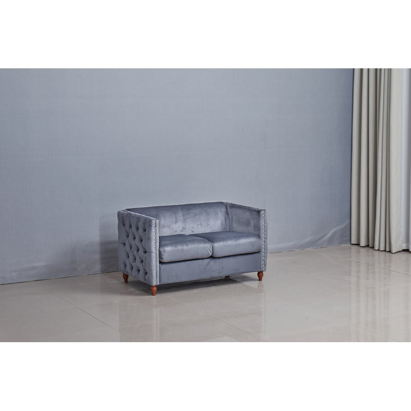 Causeuse capitonnée 2 pièces, Gris