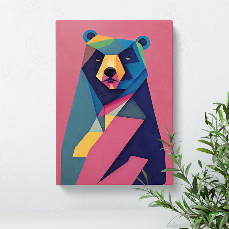 Unusual Bear Abstract - Wrapped Canvas, 50cm H x 35cm W x 3cm D