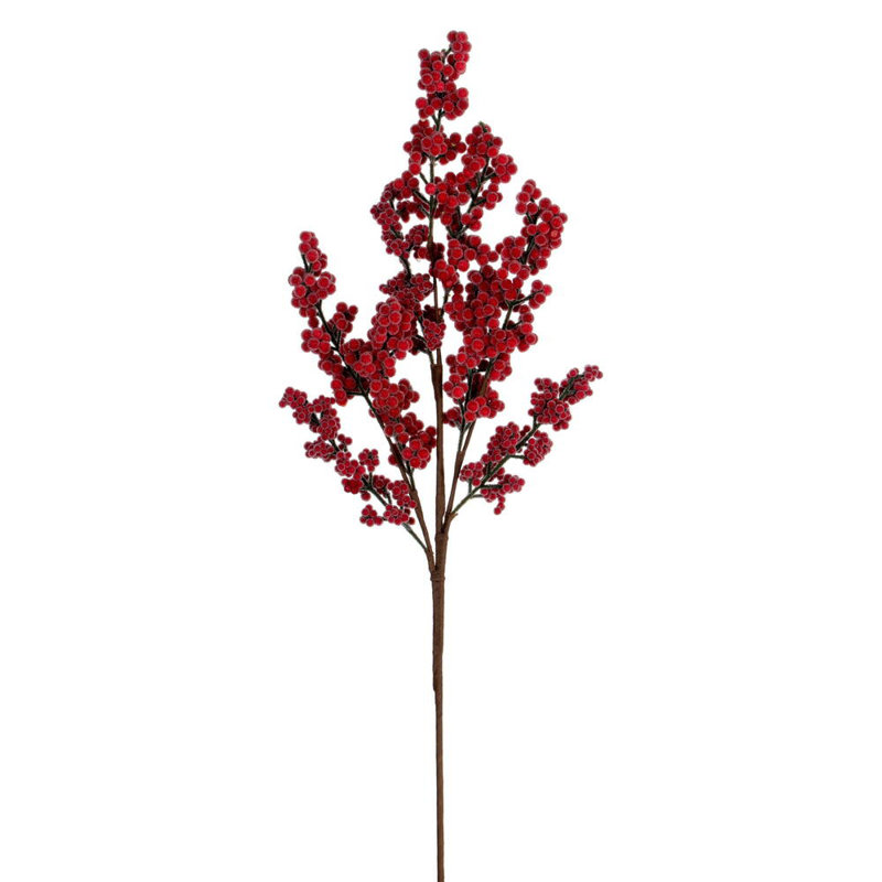 25" Artificial Red Ice Berry Spray 2/Bag