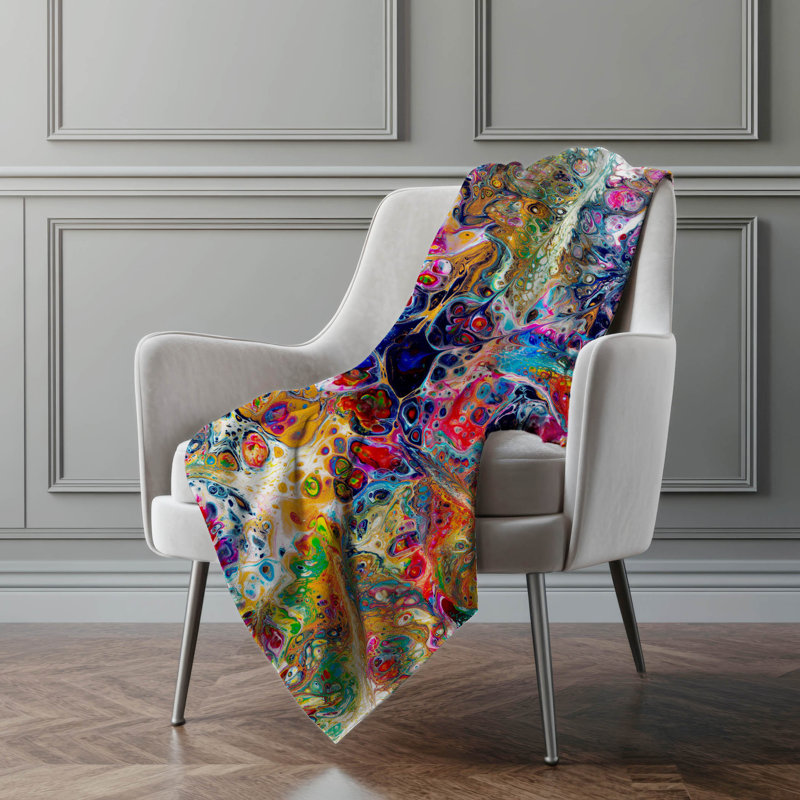 Addison Machine Washable Sherpa Abstract Throw Blanket