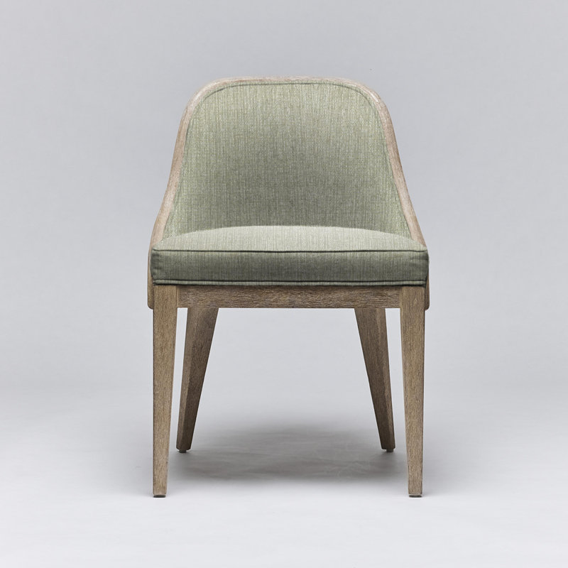 Siesta Upholstered Dining Chair, White Ceruse, Cream Weave