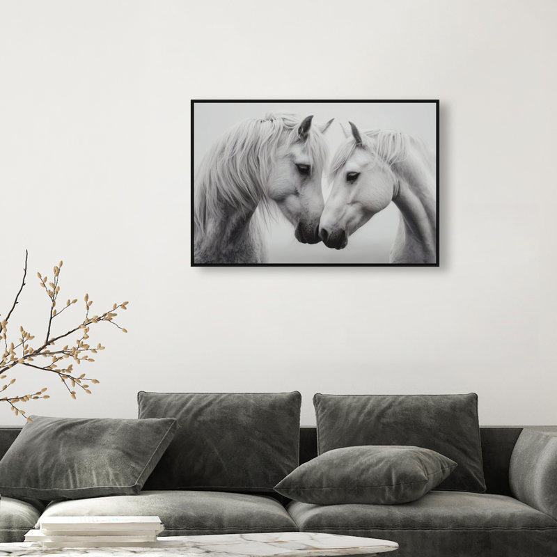 Twin Souls I Print by Oliver Gal, 11"H x 16"W, Black Floater Frame