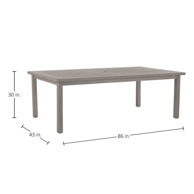 Club Aluminum Rectangular Dining Table - Oyster, Oyster