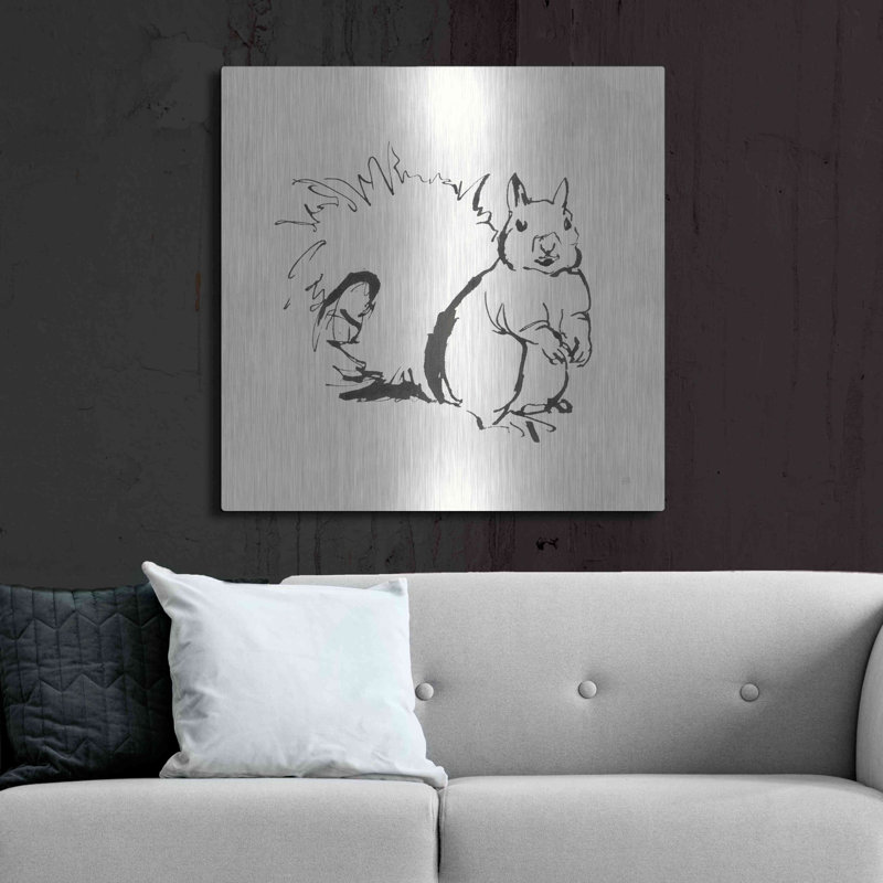 «Line Squirrel» par Chris Paschke sur métal, H 36 po x l 36 po