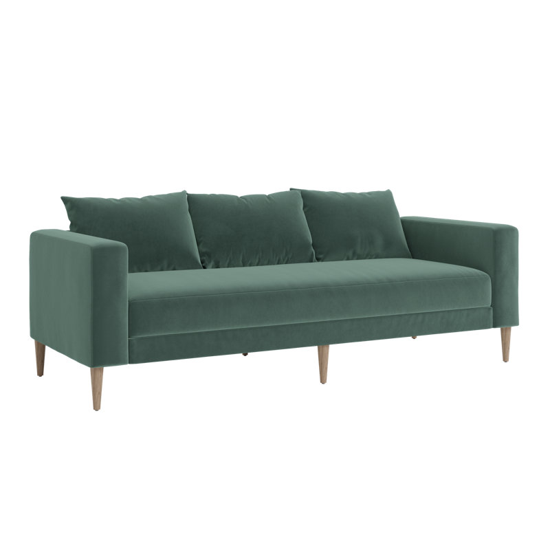 Essential Sofa, Seafoam Recycled Velvet, Natural