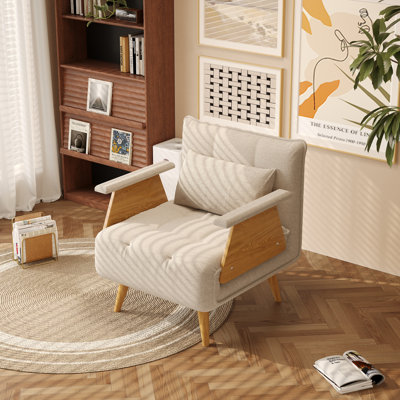 Upholstered Convertible Sleeper Sofa, 3-In-1 Adjustable Chair Bed