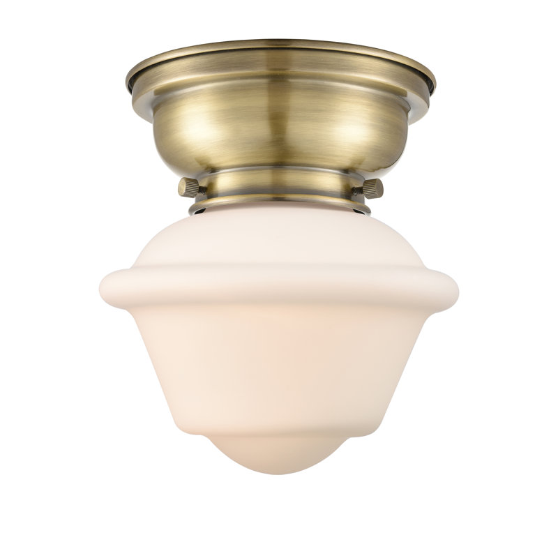 Plafonnier encastré 1 lumière 7,5 po Baptiste, Laiton antique, Blanc mat, Ampoule non incluse