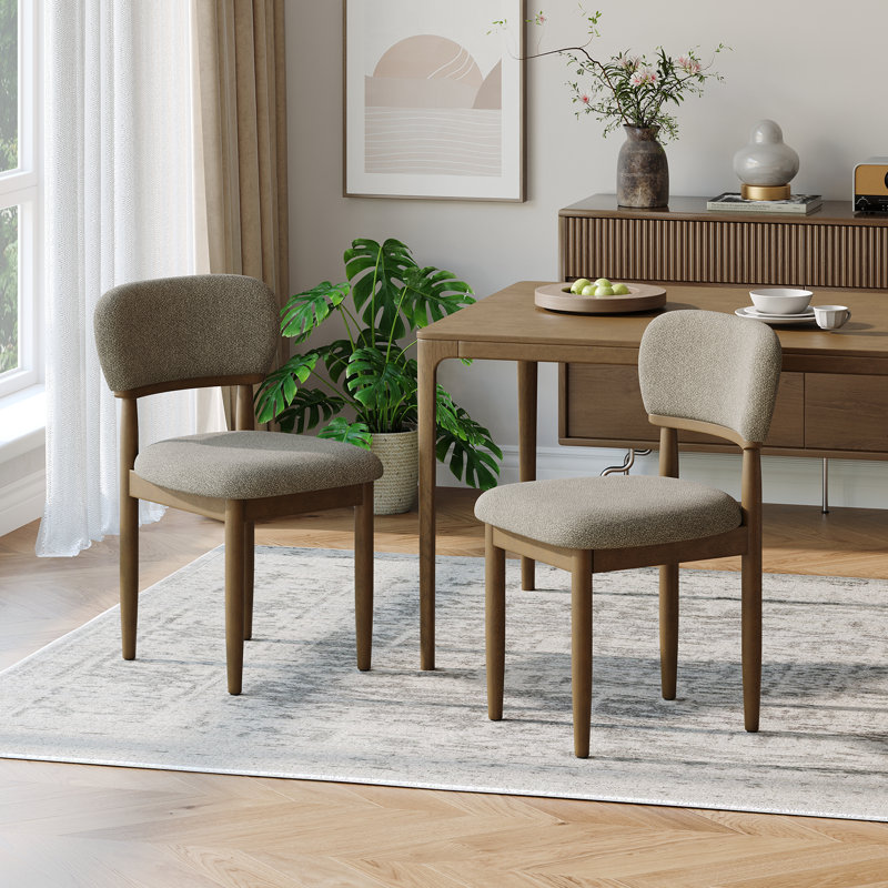 49 cm H Upholstered Chenille Dining Chair, Camel