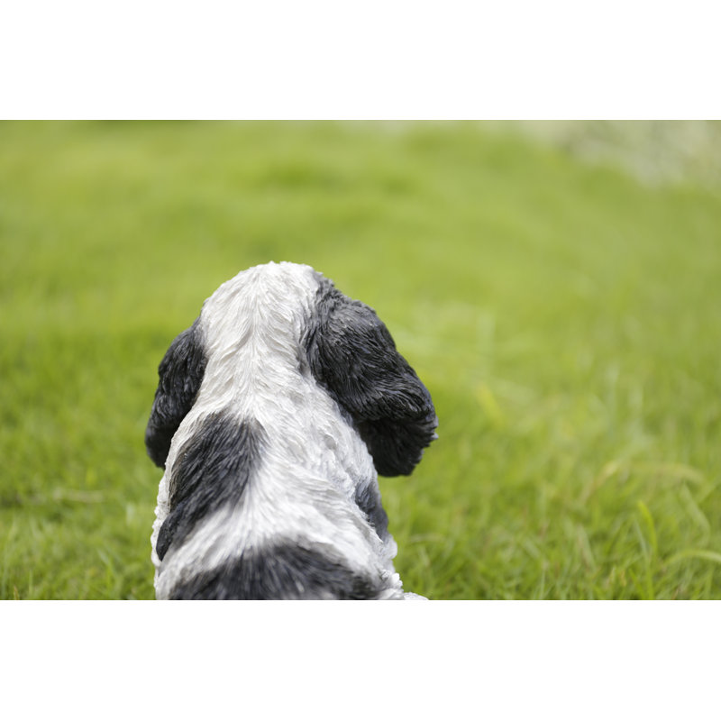 Statue Cocker Spaniel, Noir / blanc