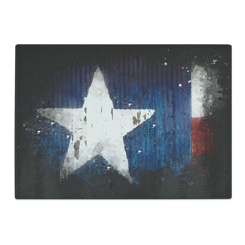 Tempered Glass Flag of Texas Chopping Board, 28.5 cm x 39 cm