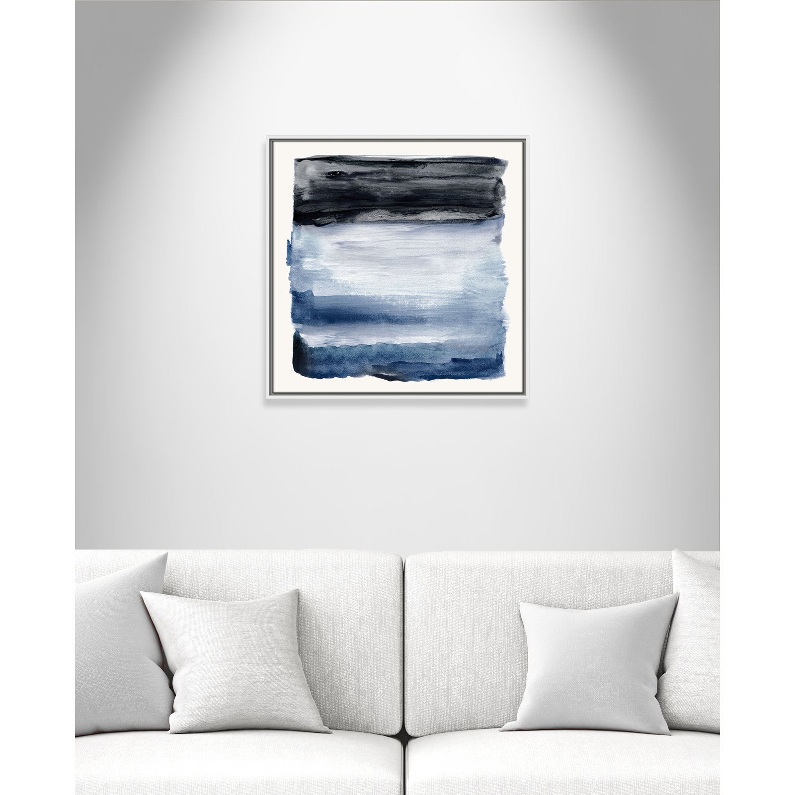 Navy Sky I Print by Nan, White, 25.5" H x 25.5" W