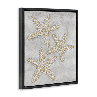 Cadre flottant gris avec étoile de mer, design par Patti Bishop