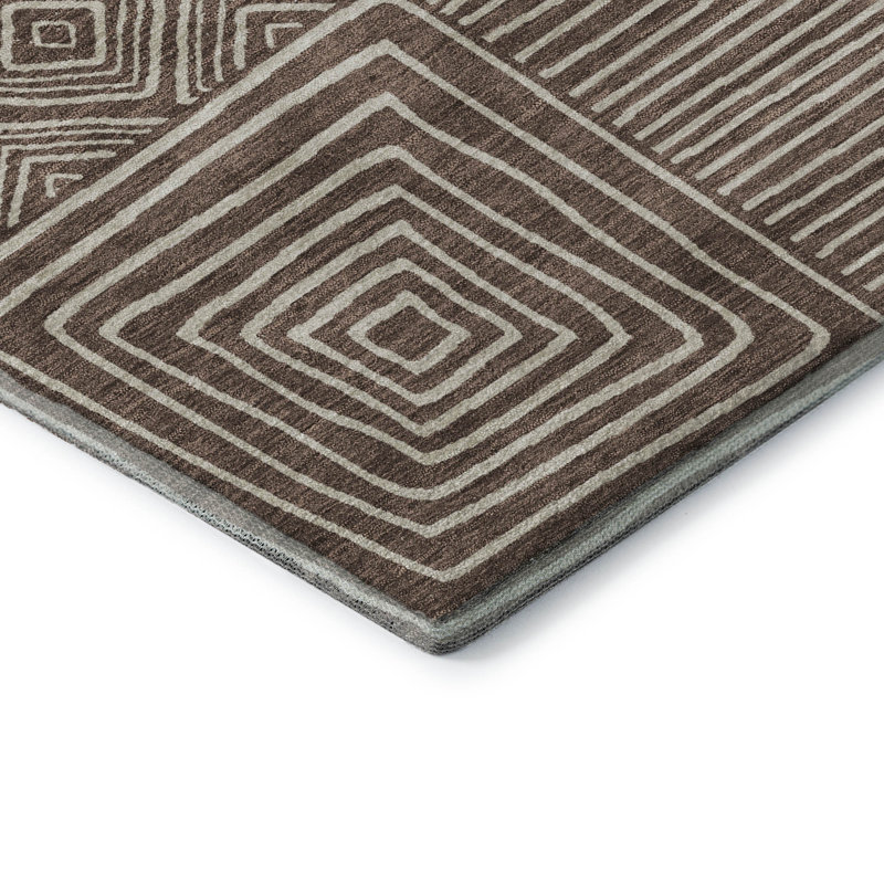 Premium Machine Washable Corry AMF1044 Geometric Rug, Rectangle 10' x 14'