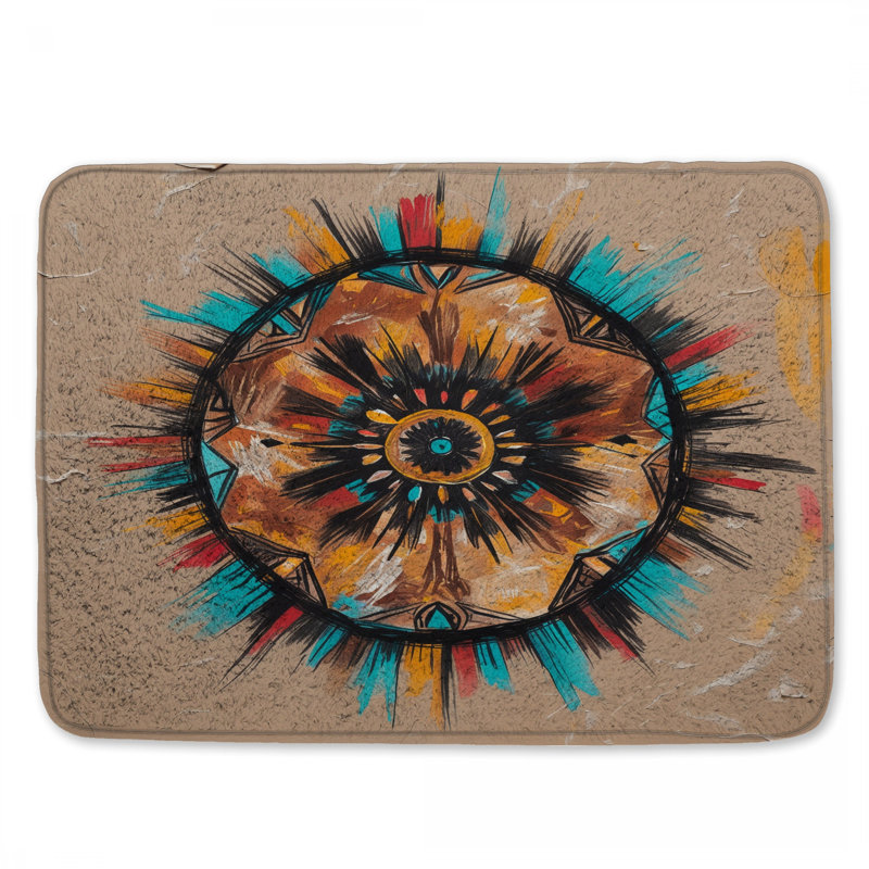 Tapis de bain Abstract Sunburst, 34 po L x 21 po L