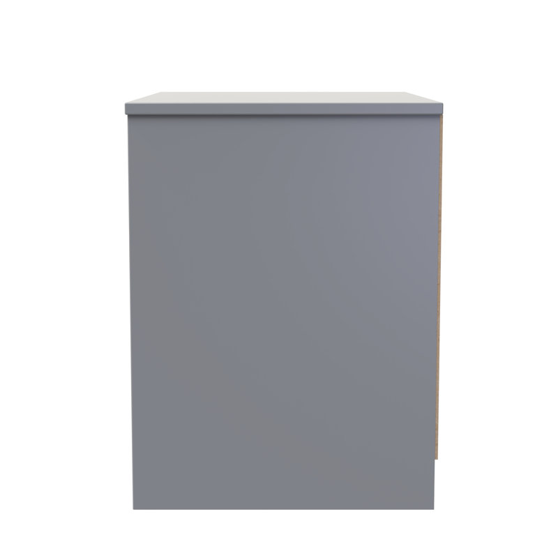 Besian 58cm W Manufactured Wood Bedside Table, White Matt/Dusk Grey