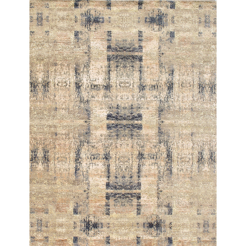 Himalayan Art Hand Knotted Abstract Area Rug, Rectangle 10' x 14'