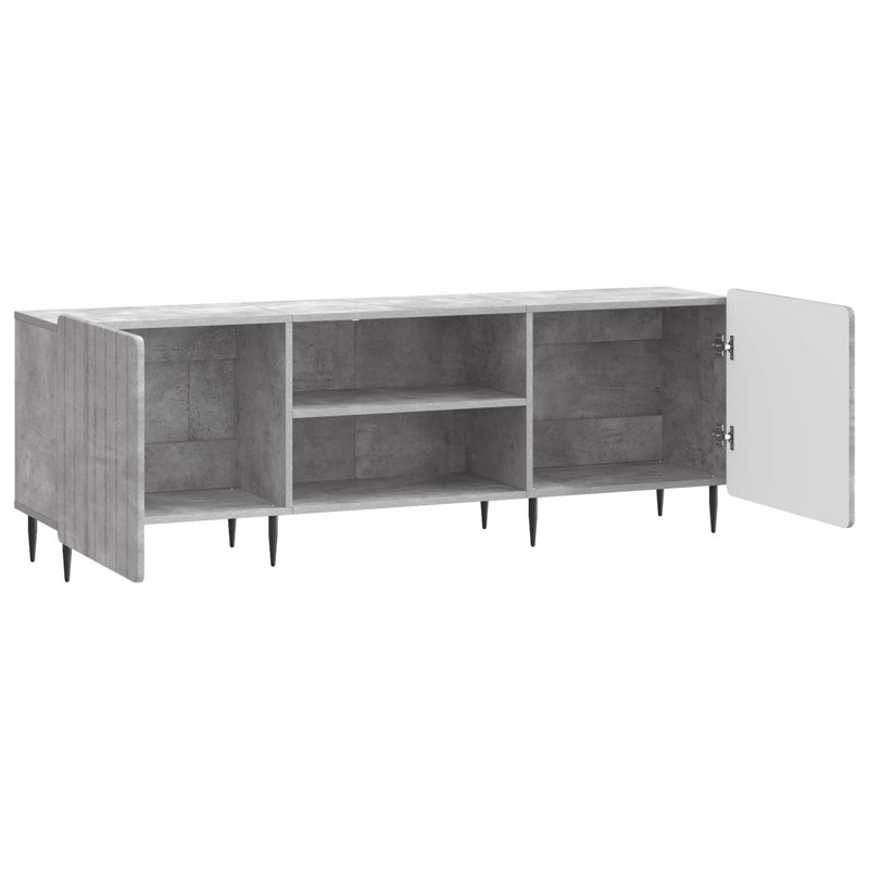 Unfinished TV Stand, 52cm H x 150cm L x 31cm W, Concrete Grey
