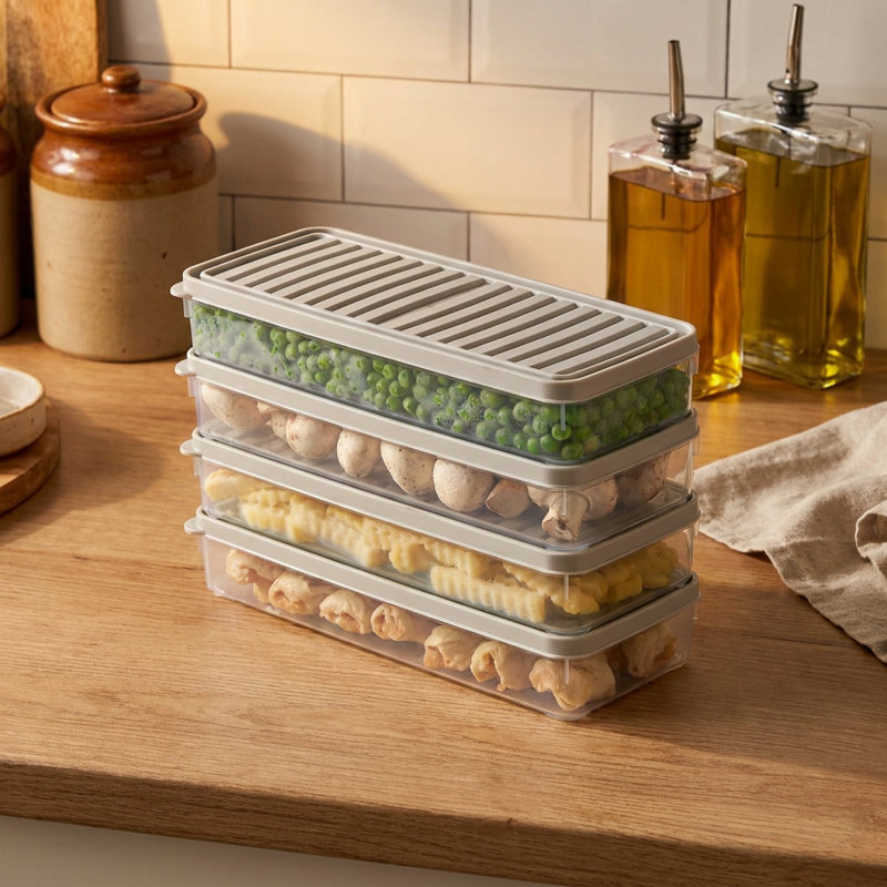 Contenants de rangement empilables rectangulaires pour aliments