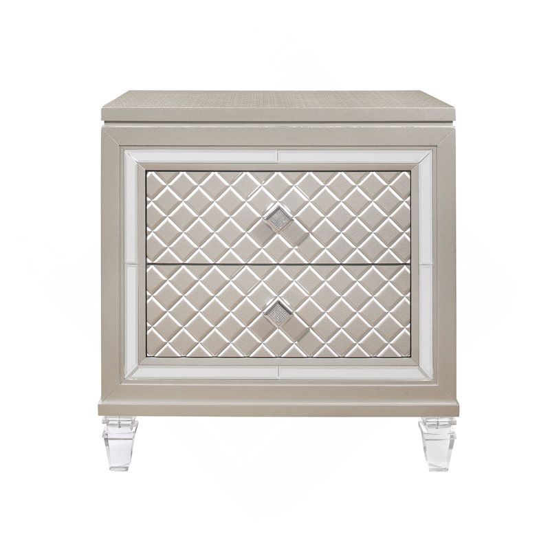 Table de chevet Cross Glam Champagne
