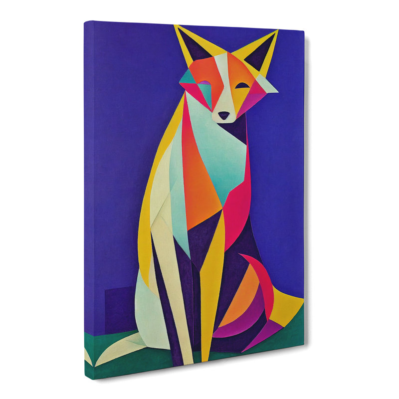 Grandin Quirky Fox - Wrapped Canvas, 60cm H x 40cm W