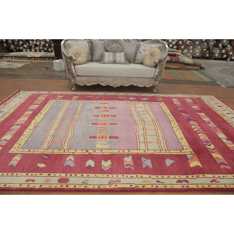 Geometric Oriental Vegetable Dye Area Rug 8x13