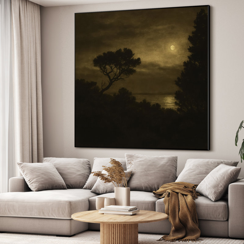 Très grande reproduction d'art sur toile - Paysage naturel, paysage moderne, œuvre d'art, décor pour le salon ou la chambre à coucher - «Assemblage requis du cadre (cadre non fini)»