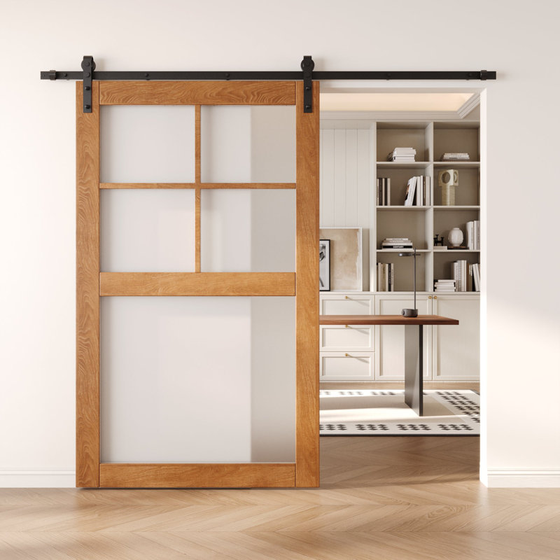 Porte de grange coulissante en bois massif non assemblé 50 po x 50 po, 50 po x 80 po