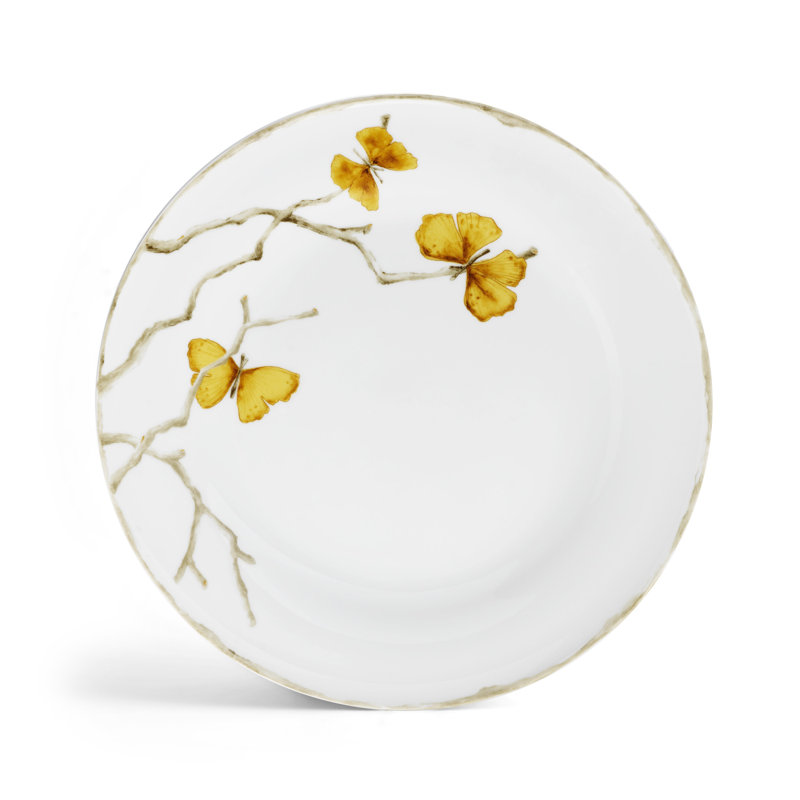 Butterfly Ginkgo Handmade Porcelain Dinner Plate
