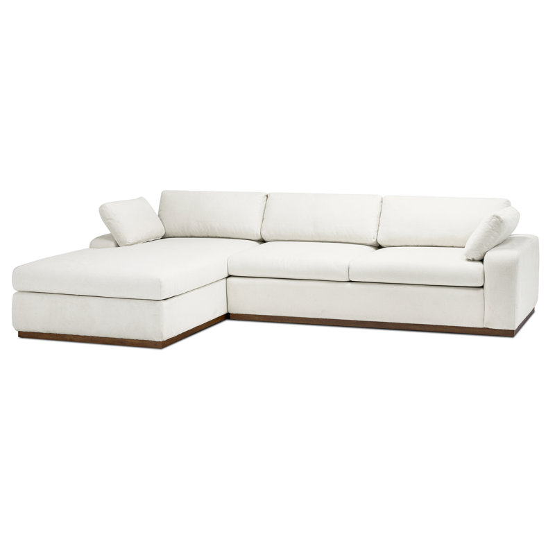 Canapé modulaire avec rangement Hinckley en blanc polaire, Orienté à gauche (vu de face)