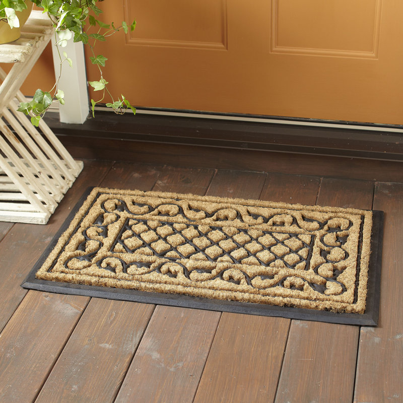 Écran de feuille et treillis 30 po x 18 po tapis pour porte d’extérieur Sansa