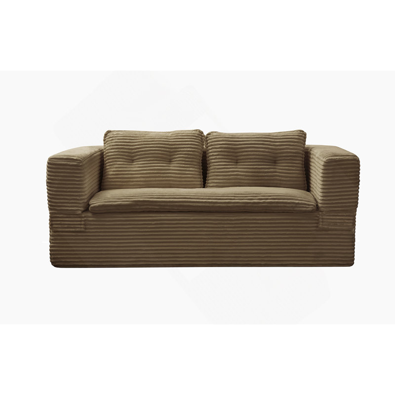 Boneless Multi-Functional Sectional Sofa Bed With Independent Chaise And Convertible King Size Sleeping Surface., Camel