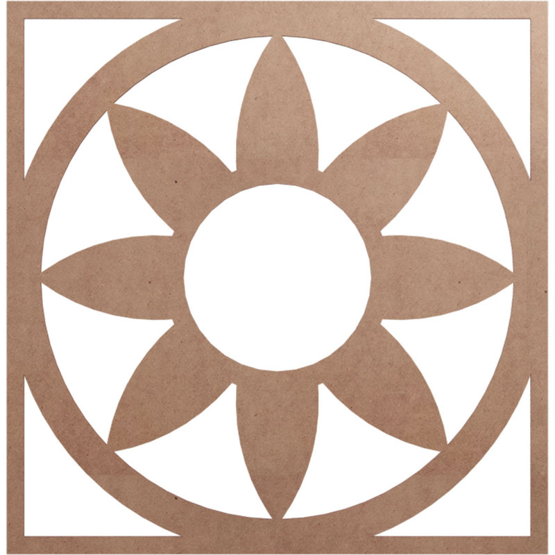 Médaillon de plafond en bois Blume, Bois (qualité peinture), H 36 po x l 36 po x P 0,38 po