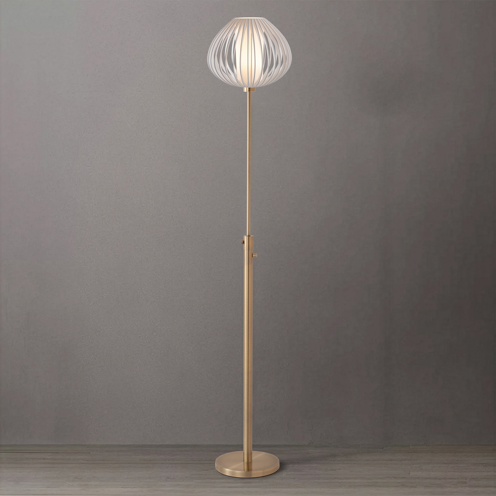 Mullens 92 " Dimmable Floor Lamp, Weathered Brass
