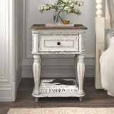 Colchester 1 - Drawer Nightstand in Antique White/Brown