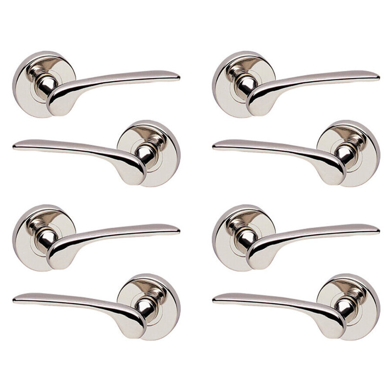 Single Dummy Door Handle, Polished Nickel Rose