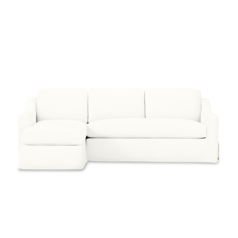 Canapé modulaire 2 pièces Cranbrook, Bayou toile lavable blanc cassé, Accoudoir à gauche (vu de face)