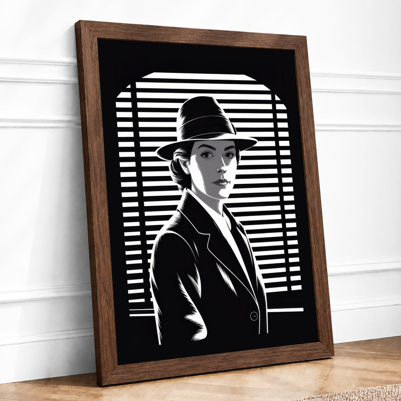 Silhouette in Noir Industrial - Framed Print, Walnut, A4 - 29.7 x 21.0 cm