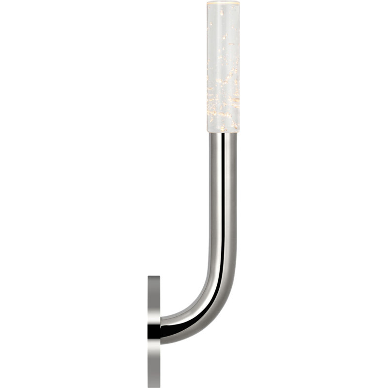 Rousseau Single Sconce with Seeded Glass, Polished Nickel